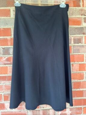 Women's Donna Rae Black A-Line Midi Skirt